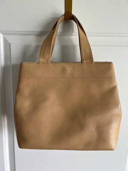 Chanel Vintage Small Cerf Two Way Tote Beige 2002-2004 7 Series