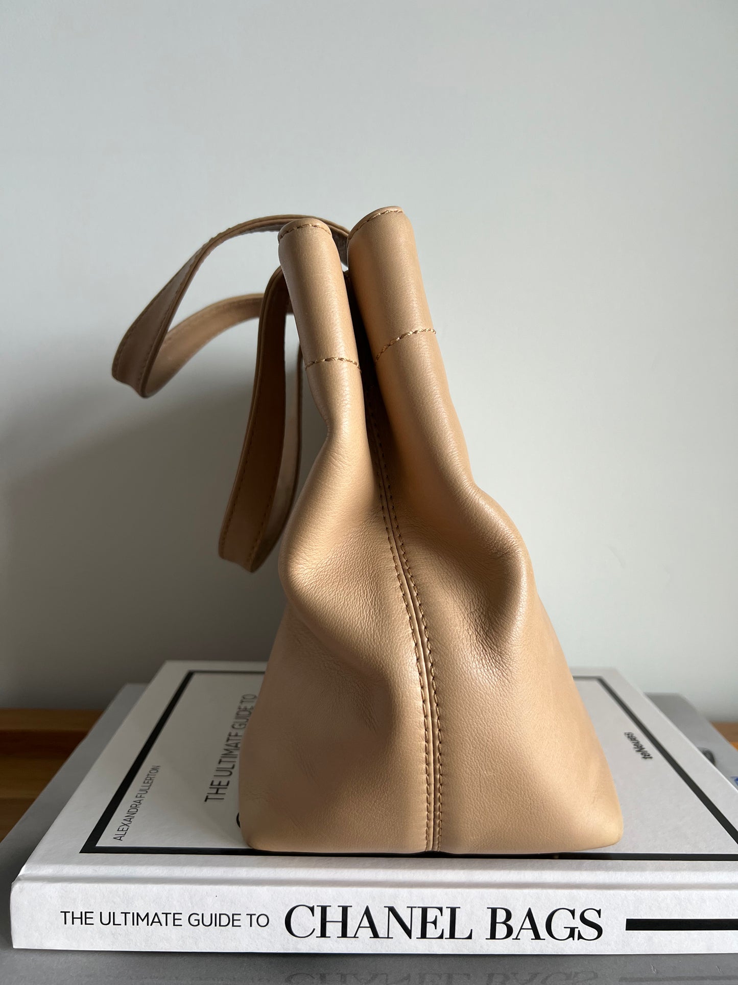 Chanel Vintage Small Cerf Two Way Tote Beige 2002-2004 7 Series
