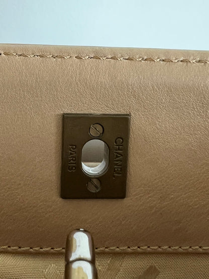 Chanel Vintage Small Cerf Two Way Tote Beige 2002-2004 7 Series