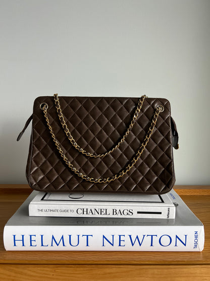Chanel Vintage Brown Matelasse Shoulder Bag 1989-1992 era
