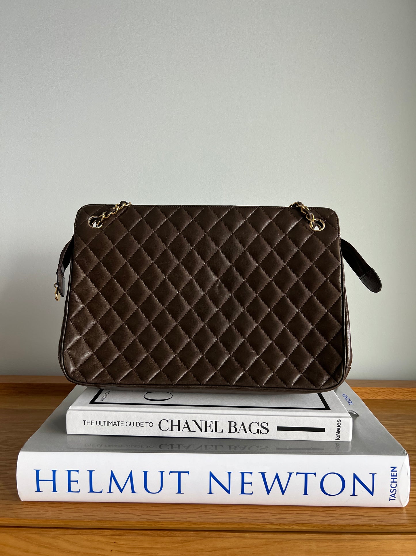 Chanel Vintage Brown Matelasse Shoulder Bag 1989-1992 era