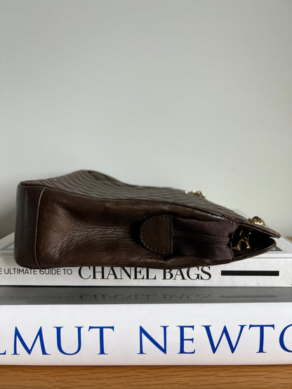 Chanel Vintage Brown Matelasse Shoulder Bag 1989-1992 era