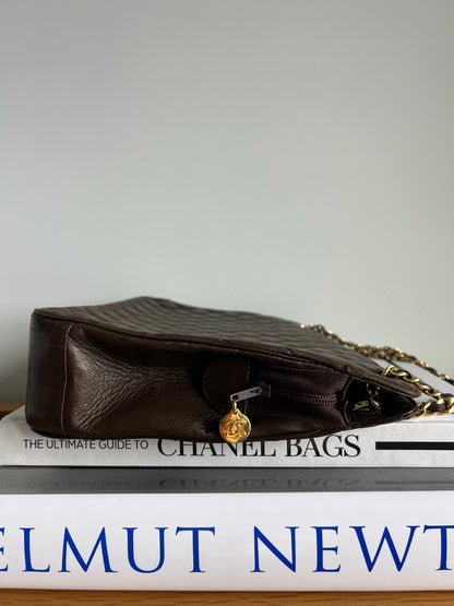 Chanel Vintage Brown Matelasse Shoulder Bag 1989-1992 era