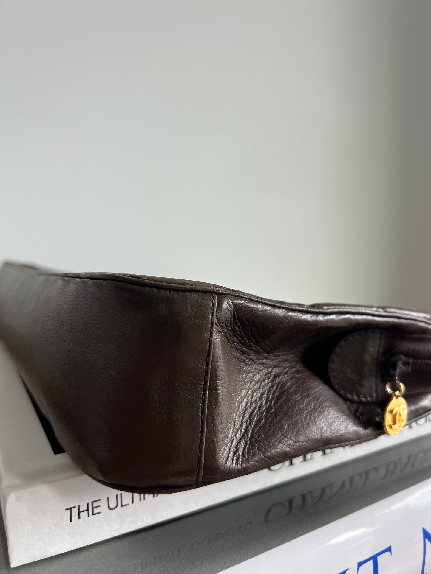 Chanel Vintage Brown Matelasse Shoulder Bag 1989-1992 era