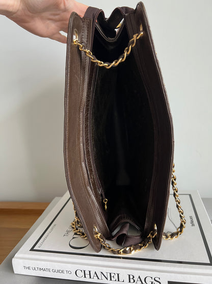 Chanel Vintage Brown Matelasse Shoulder Bag 1989-1992 era