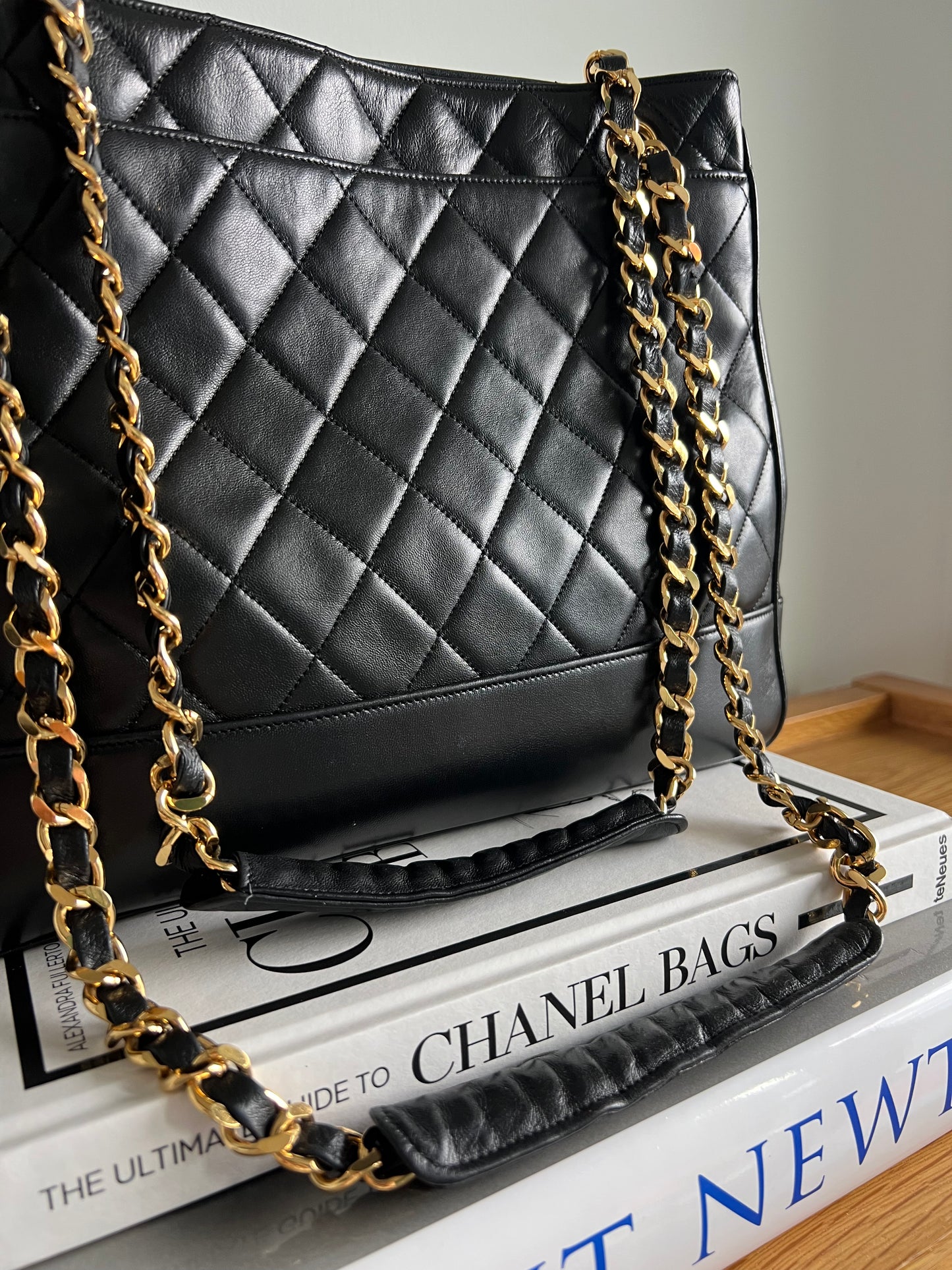 Chanel Black Vintage Matelasse Shoulder Bag 1992 era