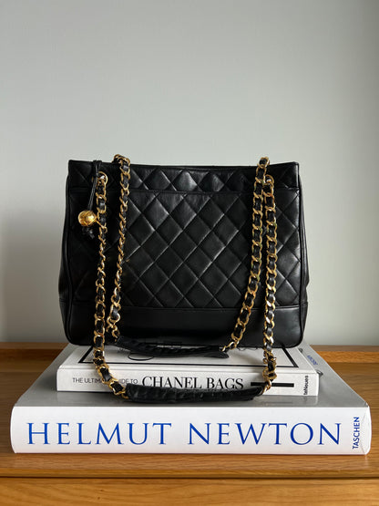 Chanel Black Vintage Matelasse Shoulder Bag 1992 era