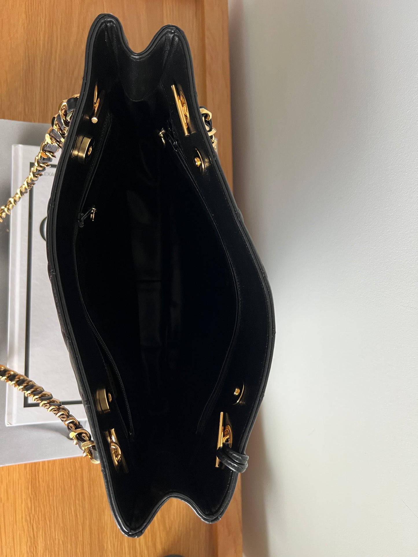Chanel Black Vintage Matelasse Shoulder Bag 1992 era
