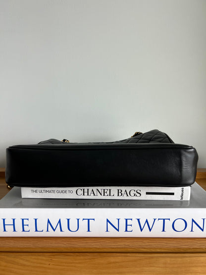 Chanel Black Vintage Matelasse Shoulder Bag 1992 era