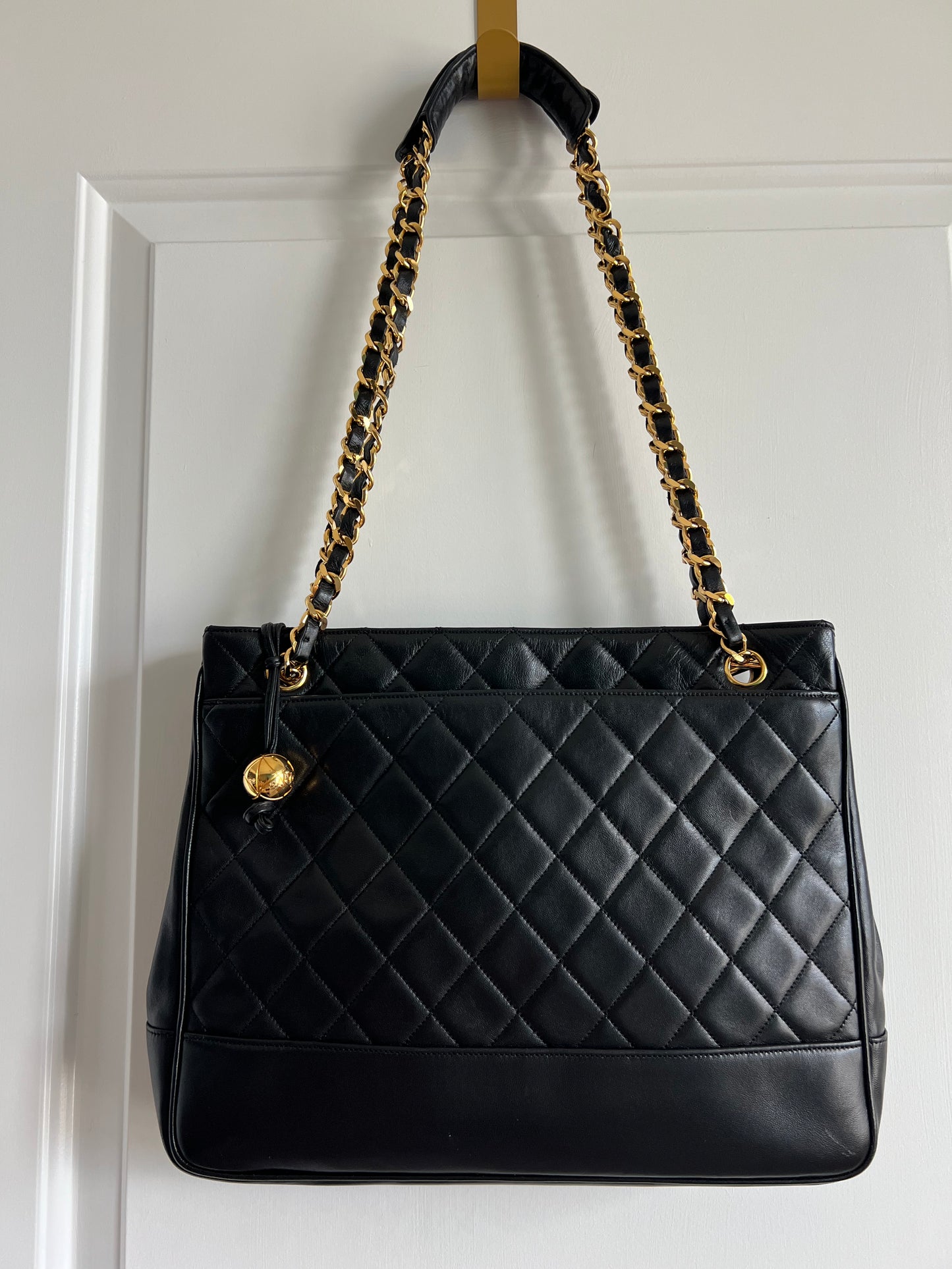 Chanel Black Vintage Matelasse Shoulder Bag 1992 era