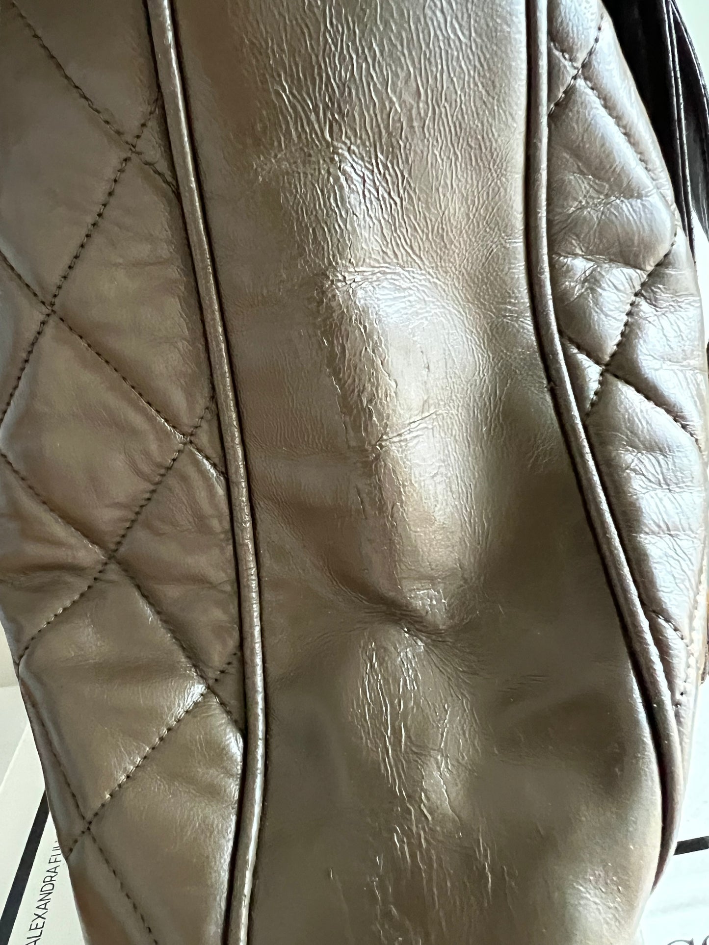 Chanel Vintage Matelasse Tote Bag Brown 3 series (retouched paint)
