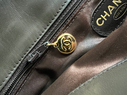 Chanel Vintage Matelasse Tote Bag Brown 3 series (retouched paint)
