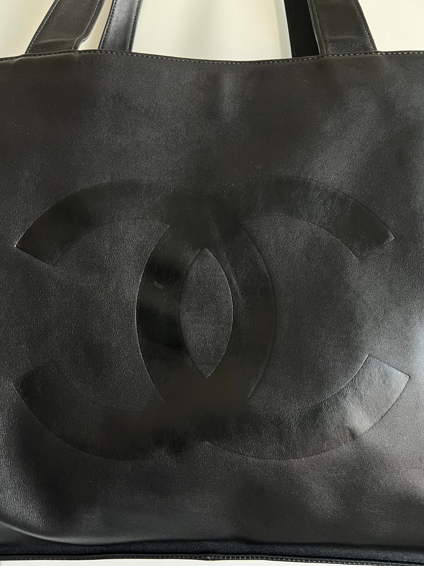 Chanel Extra Large Black Lamb Leather Tote Series 5 Full Set