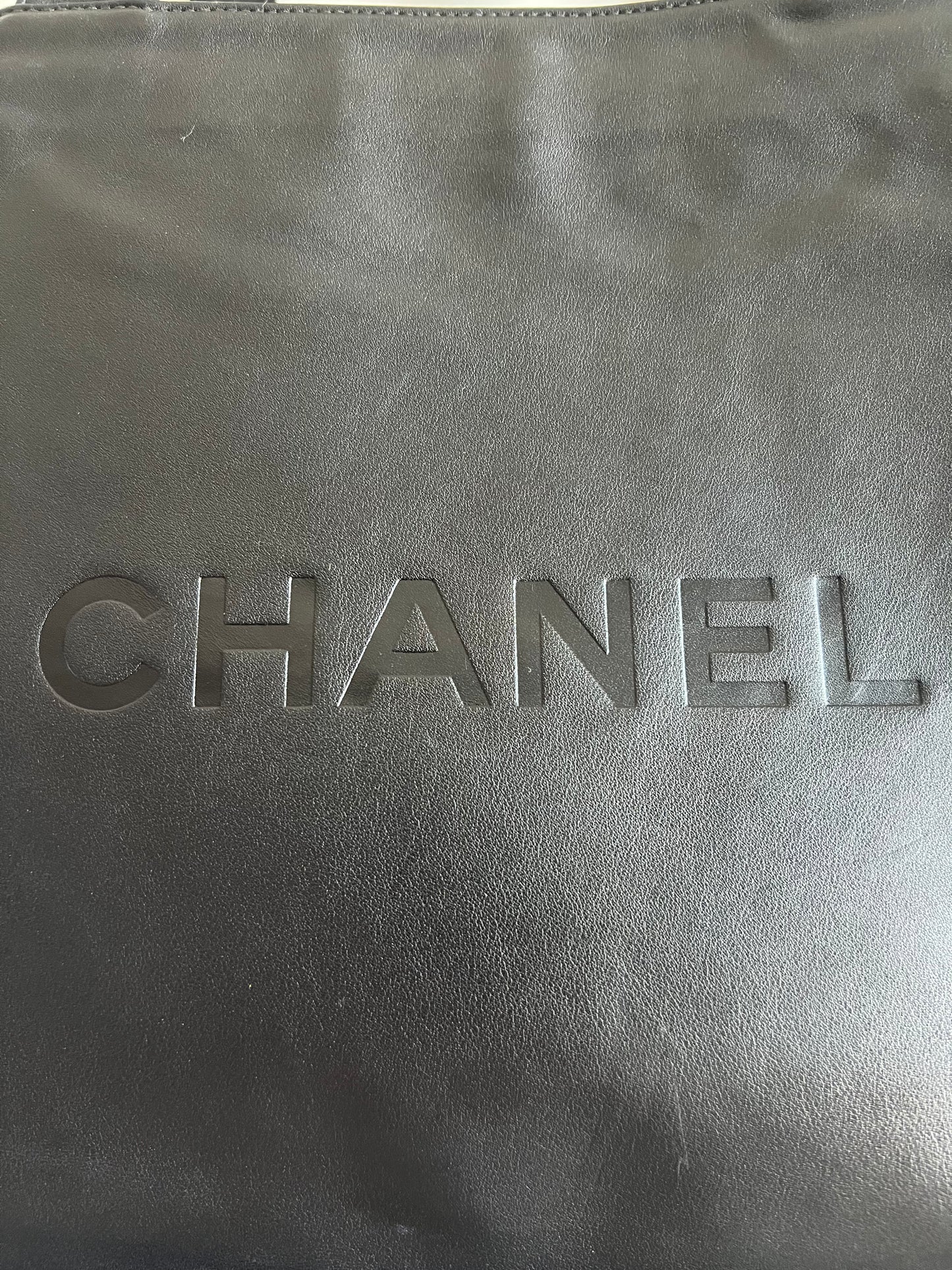 Chanel Extra Large Black Lamb Leather Tote Series 5 Full Set