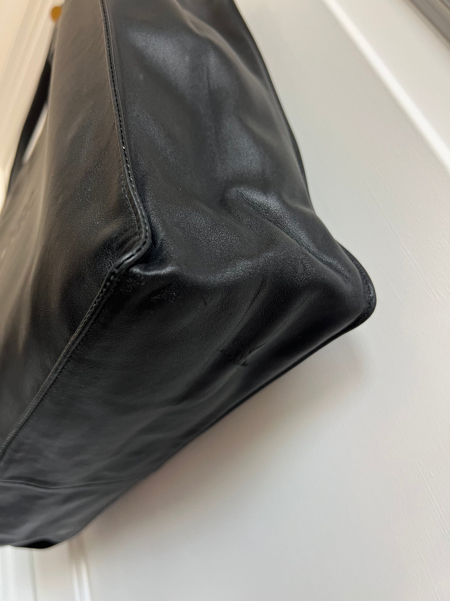 Chanel Extra Large Black Lamb Leather Tote Series 5 Full Set