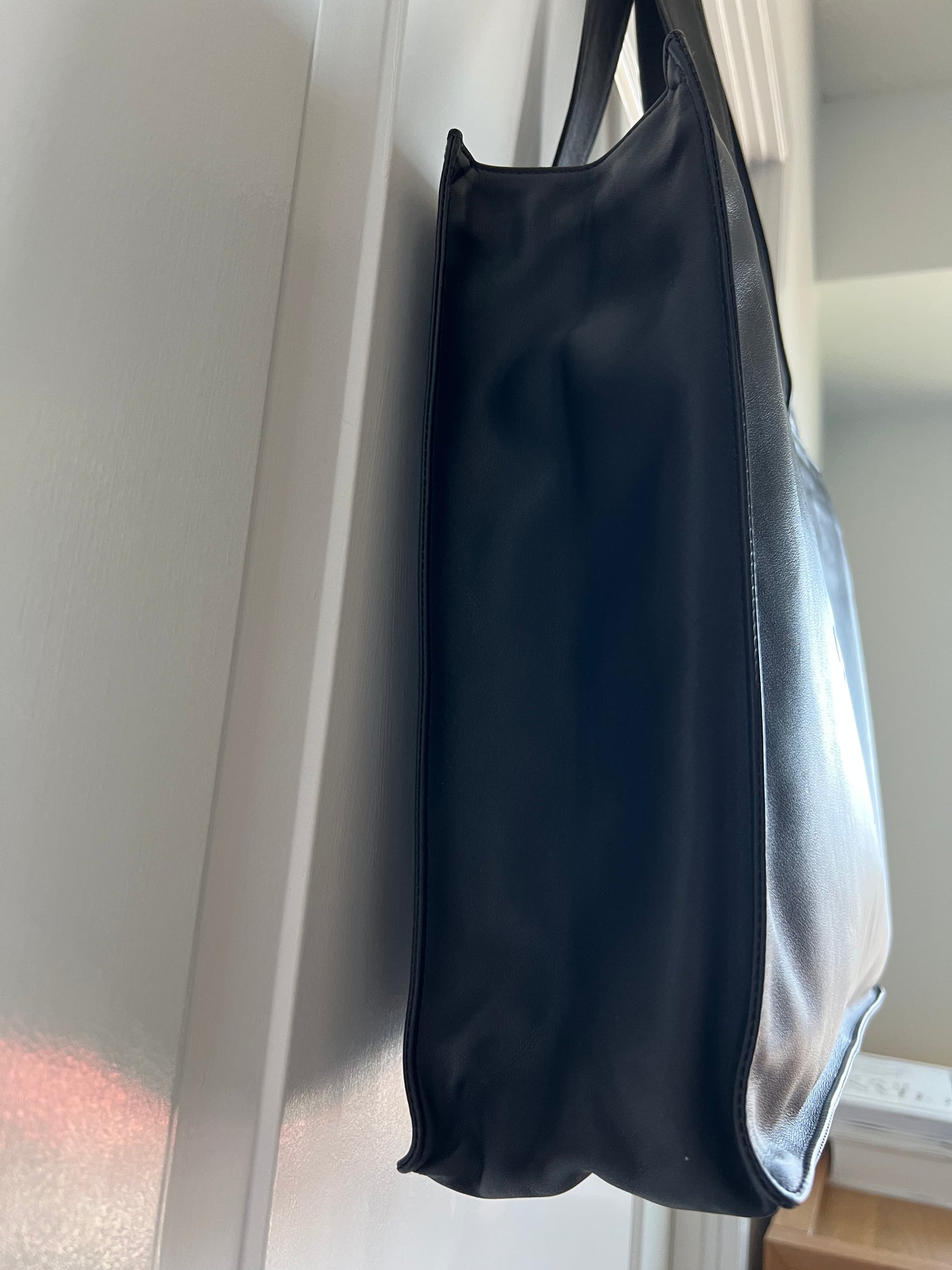 Chanel Extra Large Black Lamb Leather Tote Series 5 Full Set
