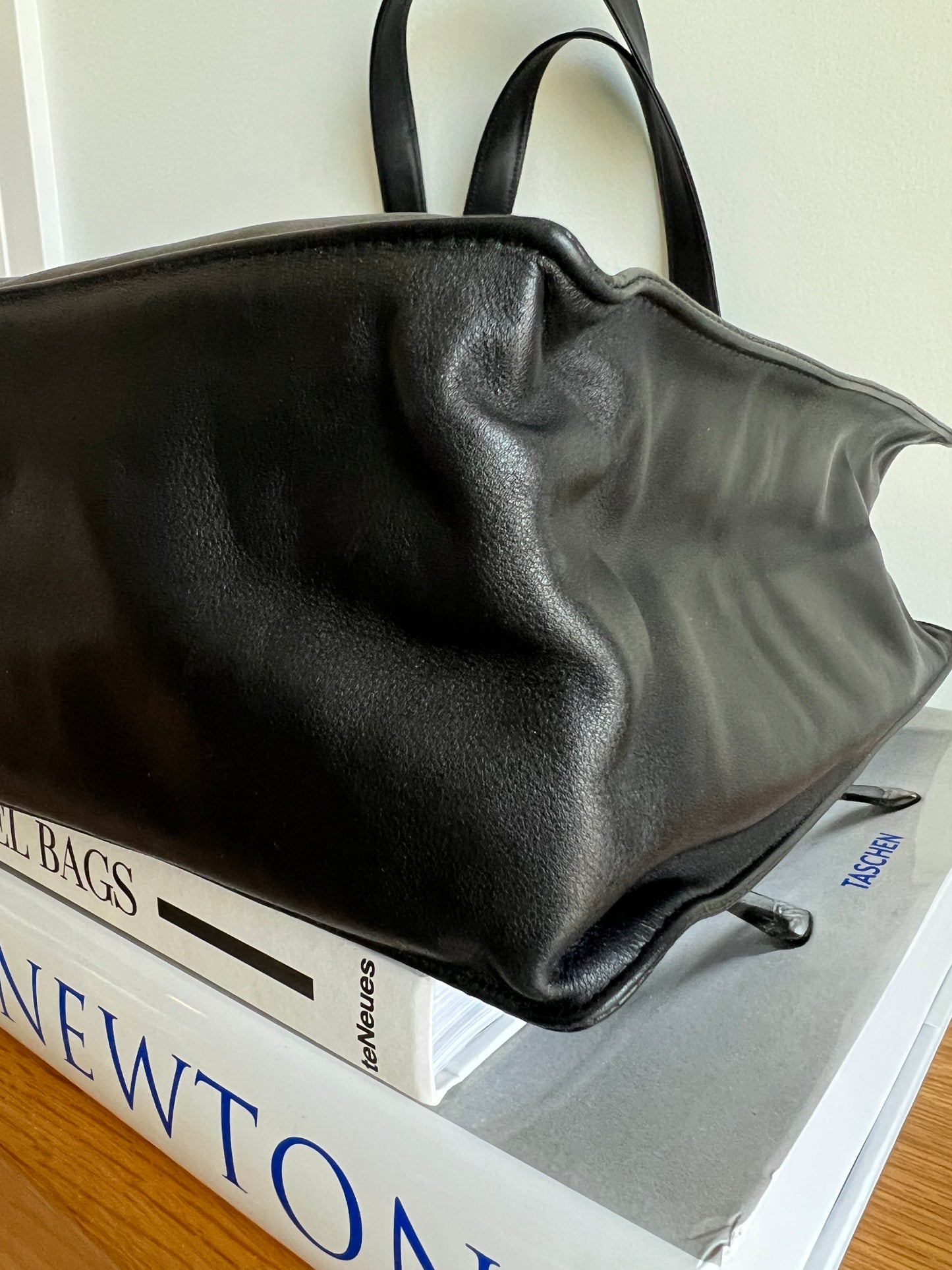 Chanel Extra Large Black Lamb Leather Tote Series 5 Full Set