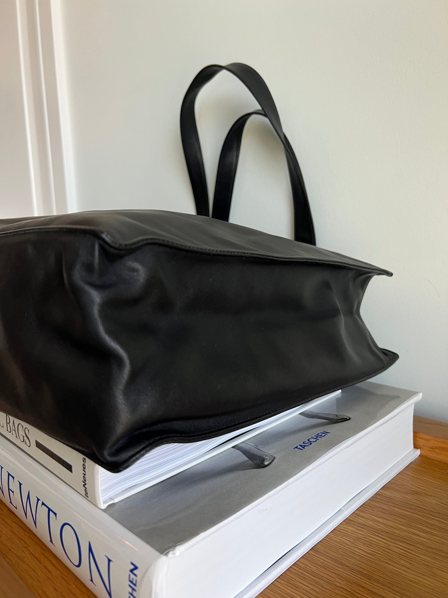 Chanel Extra Large Black Lamb Leather Tote Series 5 Full Set