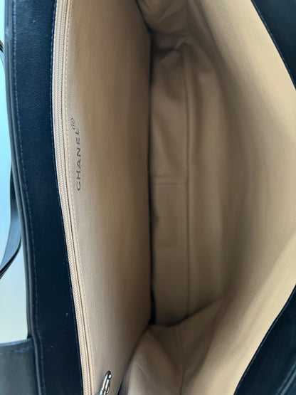 Chanel Extra Large Black Lamb Leather Tote Series 5 Full Set