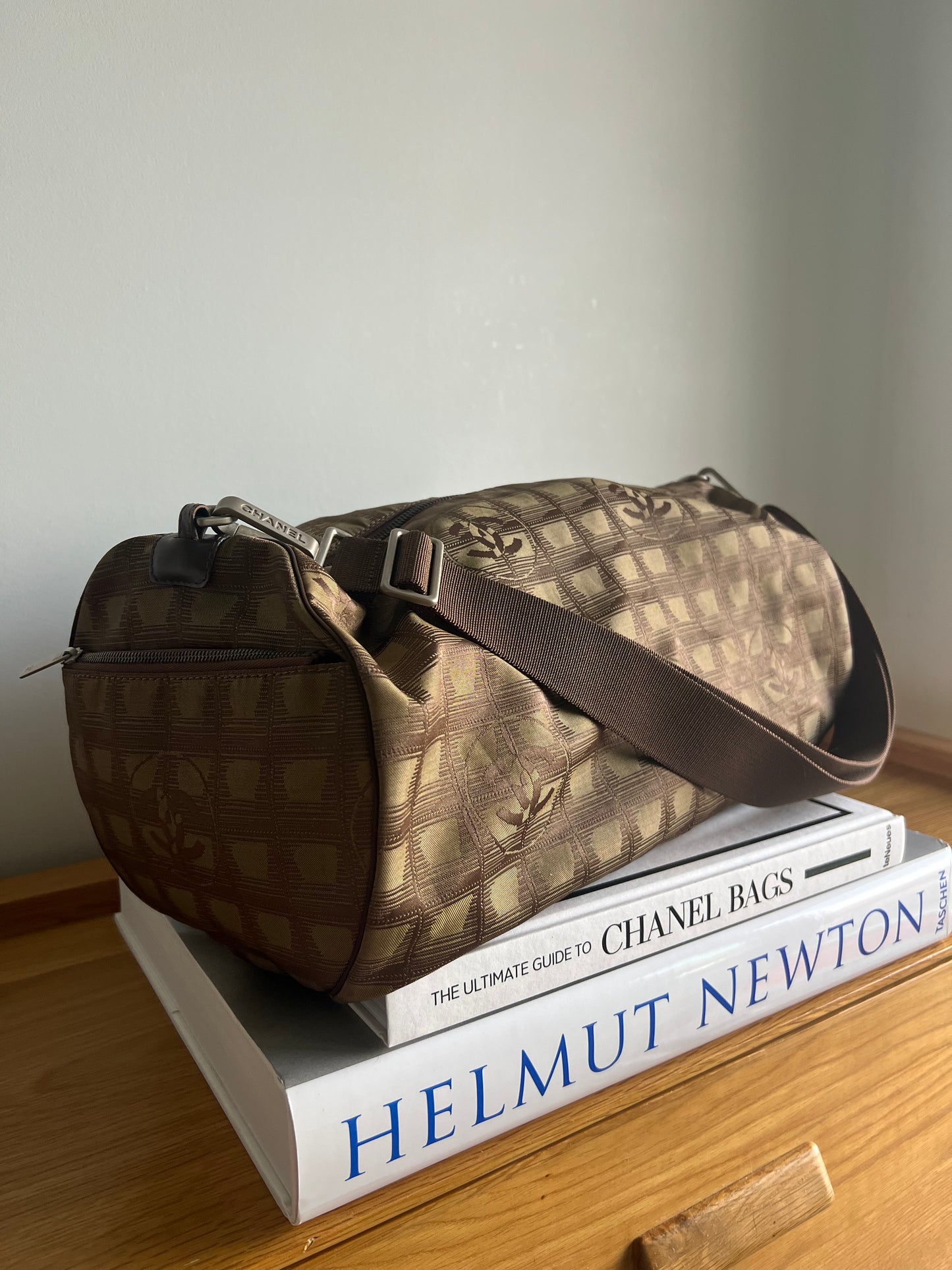 Chanel Travel Line Duffle and Pouch - Khaki