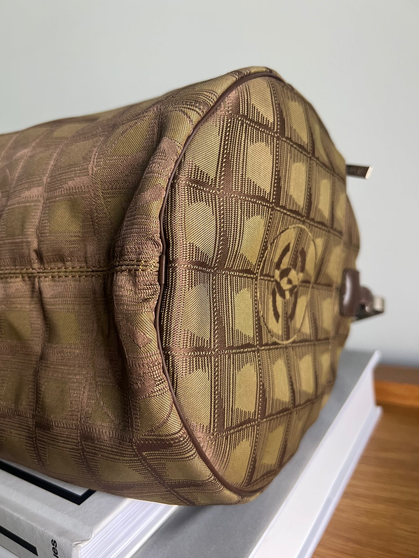 Chanel Travel Line Duffle and Pouch - Khaki