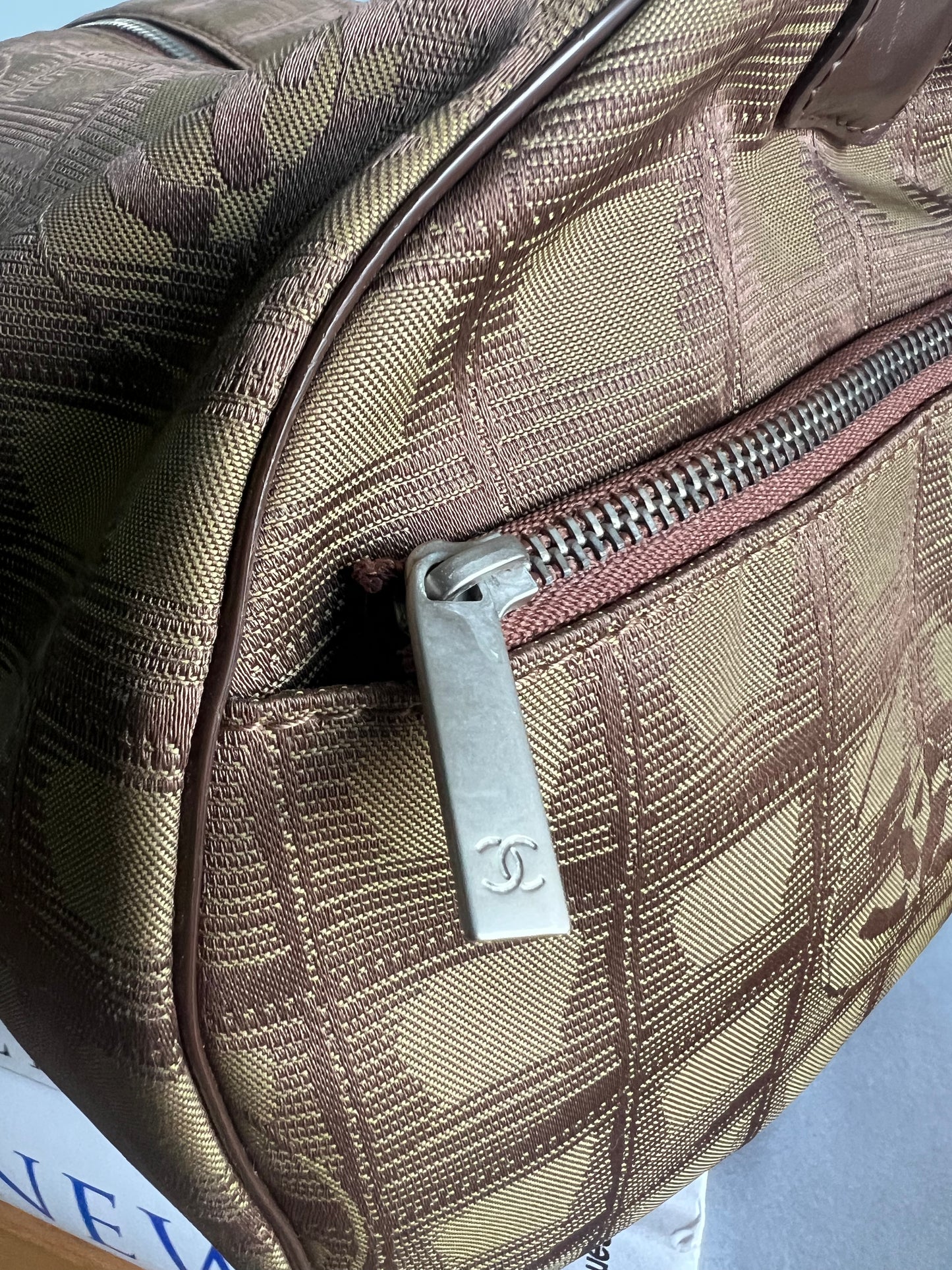 Chanel Travel Line Duffle and Pouch - Khaki