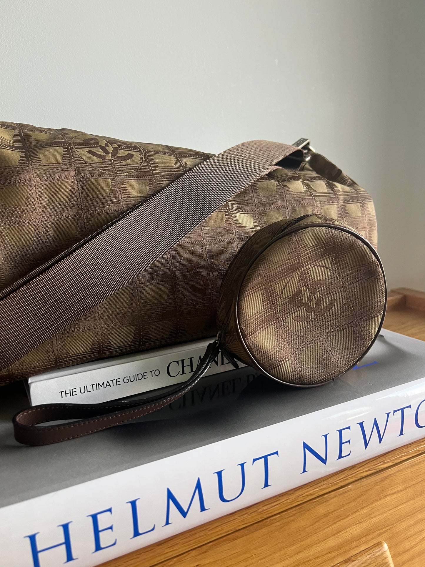 Chanel Travel Line Duffle and Pouch - Khaki