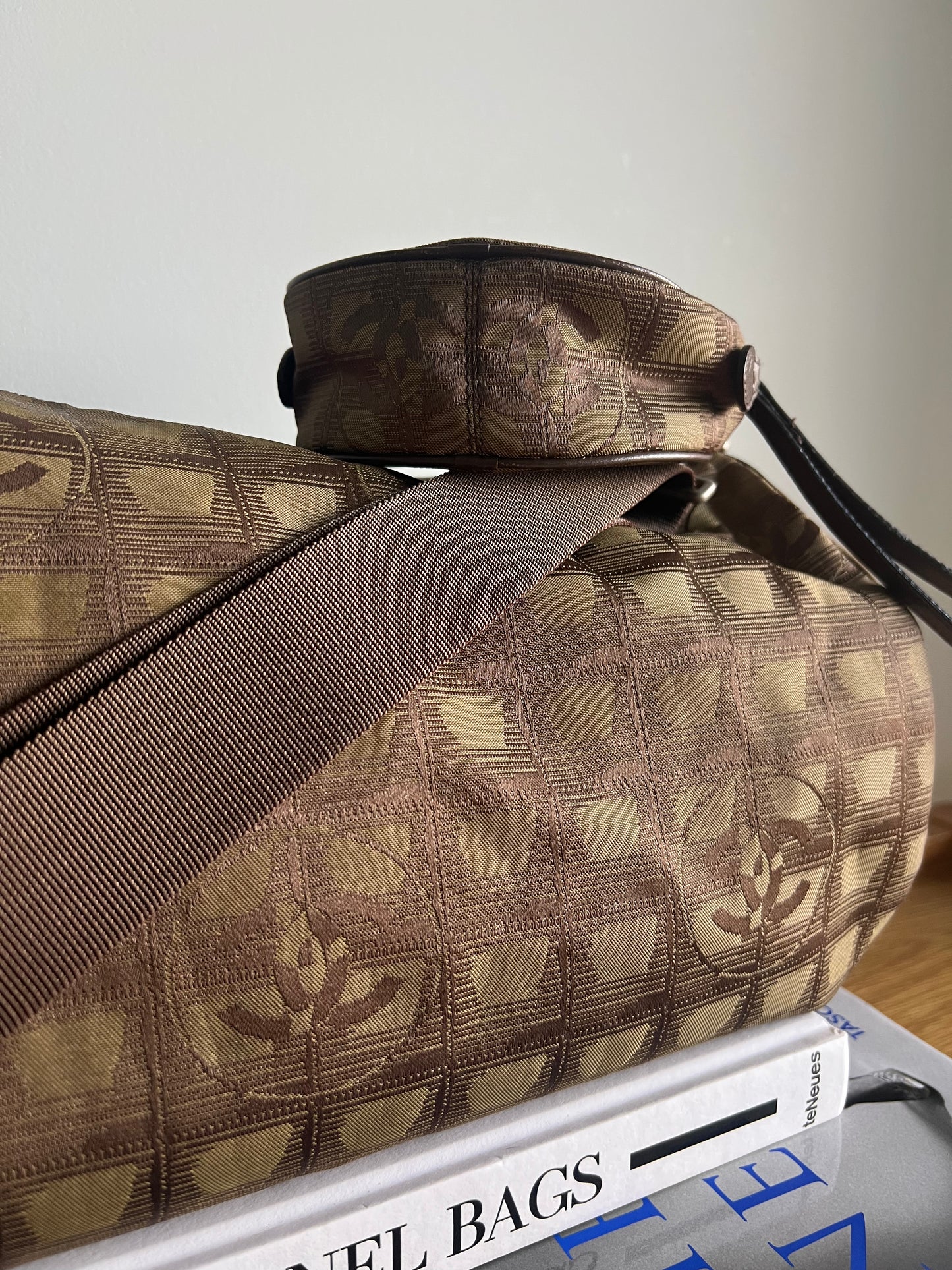 Chanel Travel Line Duffle and Pouch - Khaki
