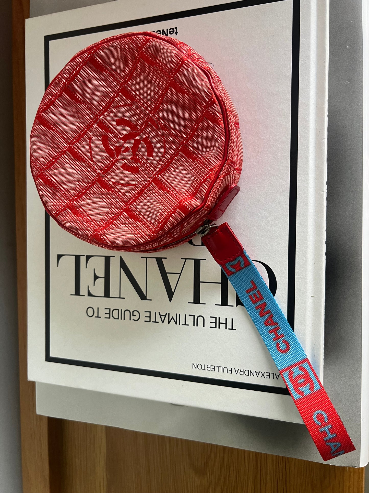 Chanel Travel Line Jacquard Tote and Pouch - Red RARE
