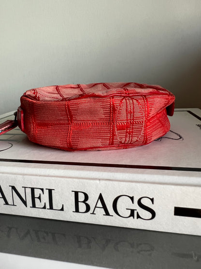 Chanel Travel Line Jacquard Tote and Pouch - Red RARE