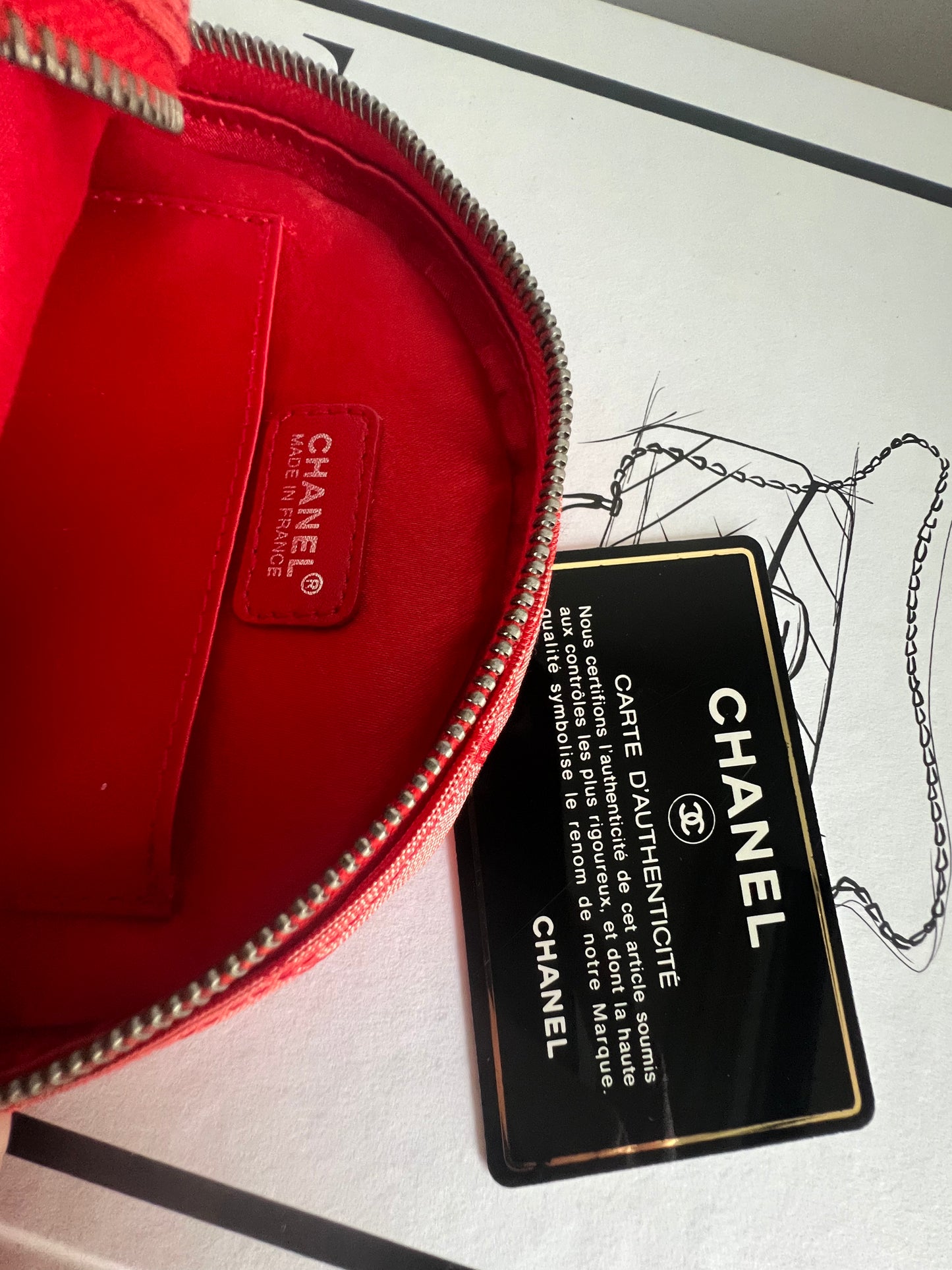 Chanel Travel Line Jacquard Tote and Pouch - Red RARE