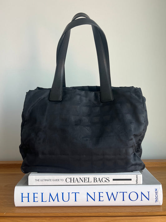 Chanel Travel Line Tote and Pouch Set In Black