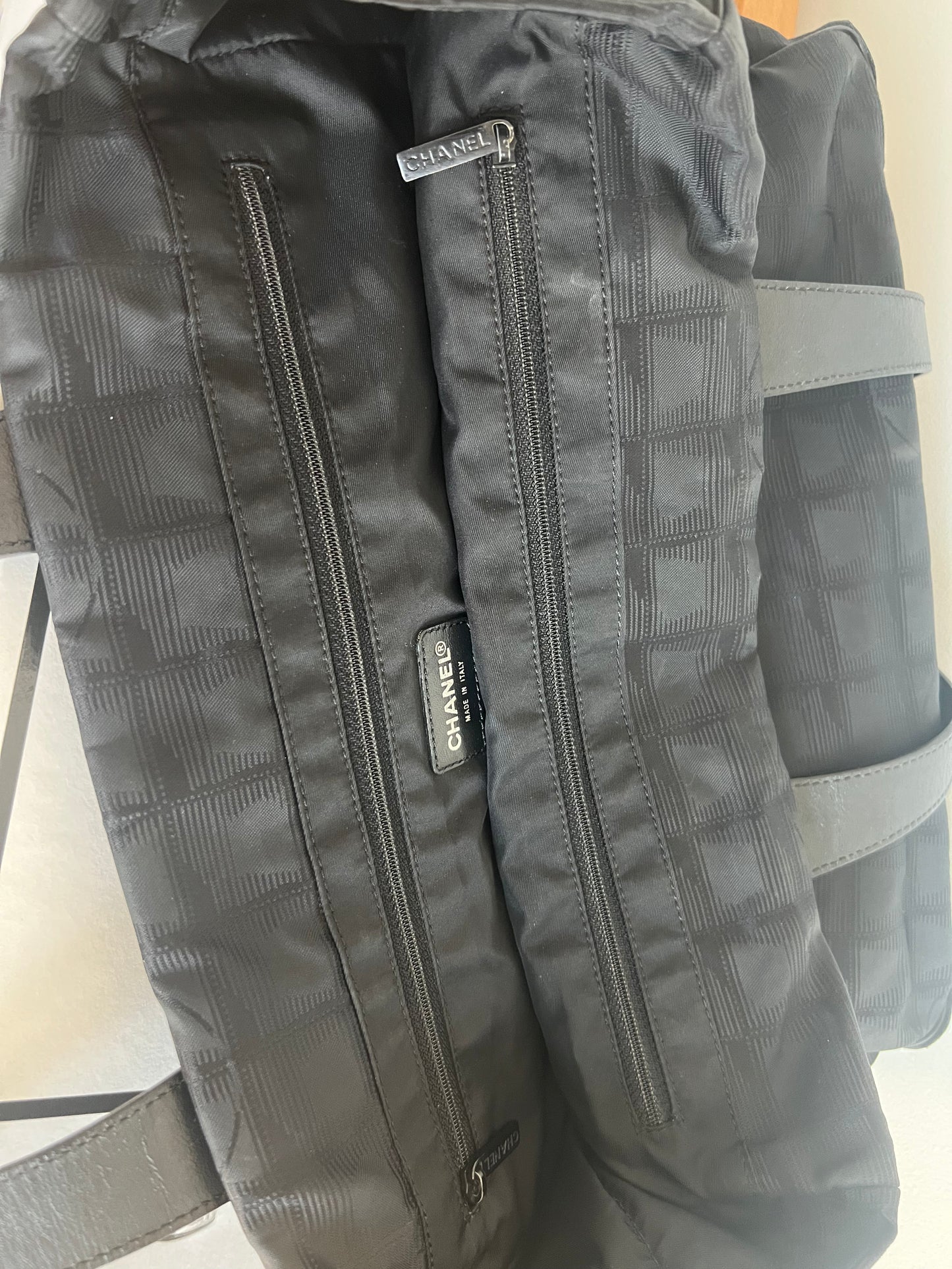 Chanel Travel Line Tote and Pouch Set In Black