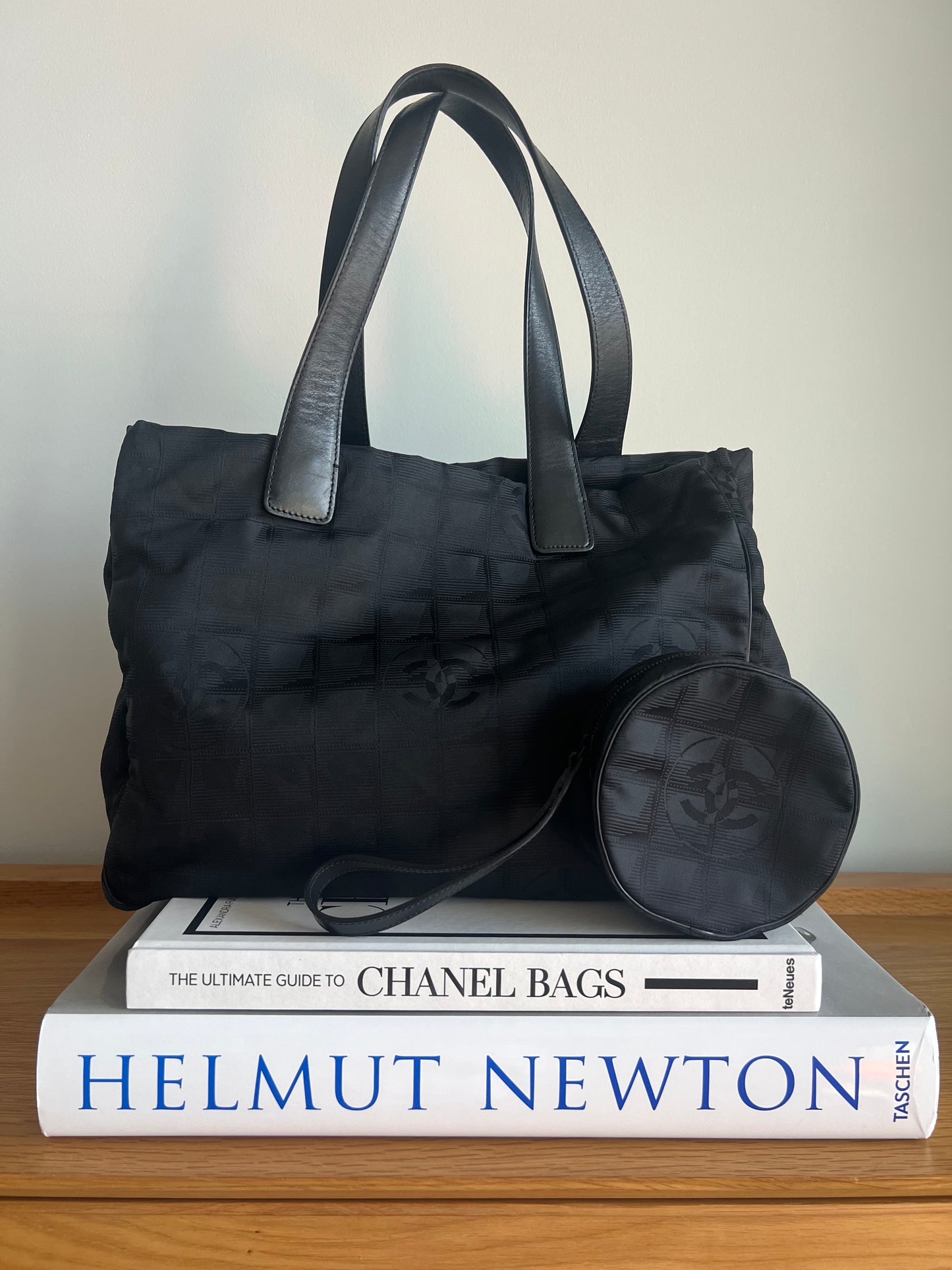 Chanel Travel Line Tote and Pouch Set In Black