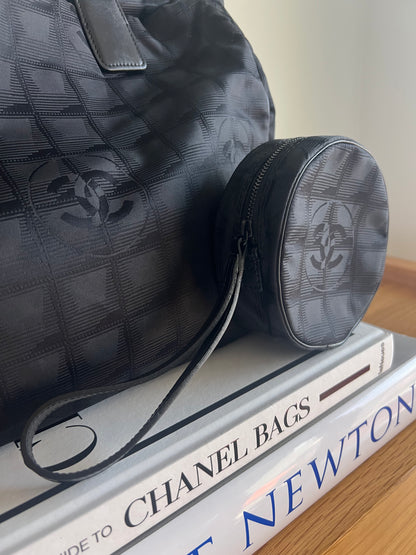 Chanel Travel Line Tote and Pouch Set In Black