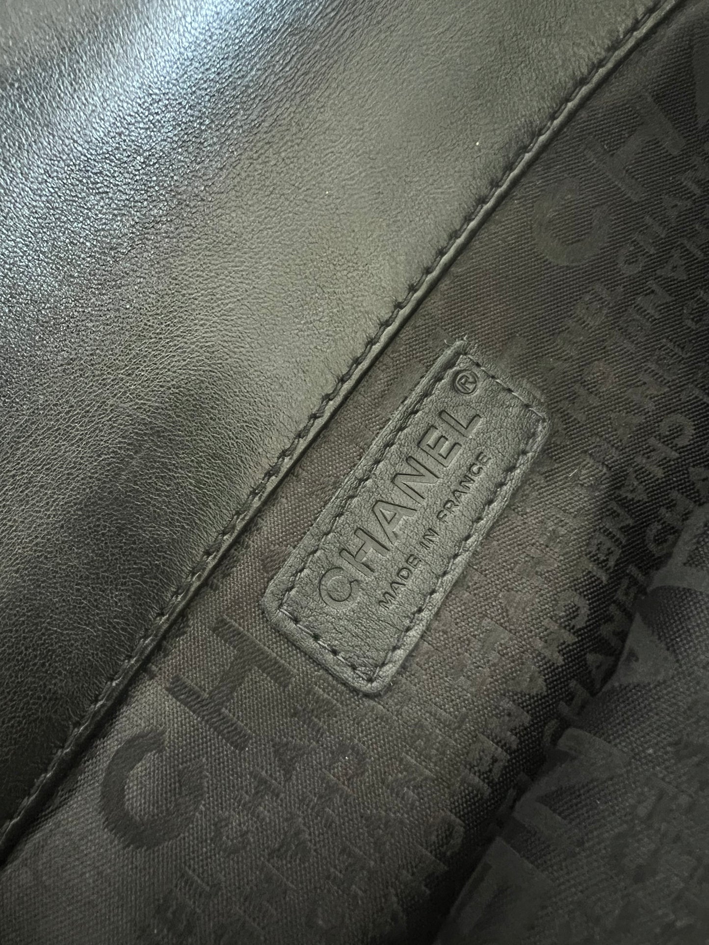 Chanel Giant 2.55 Mademoiselle Black Quilted Nylon Flap