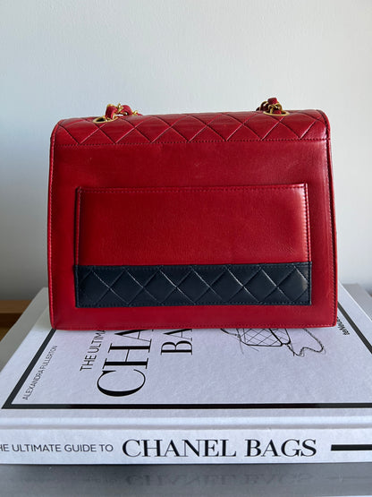 Chanel Trapezoid 2.55 Bi-Colour Red and Navy Set - Full Set