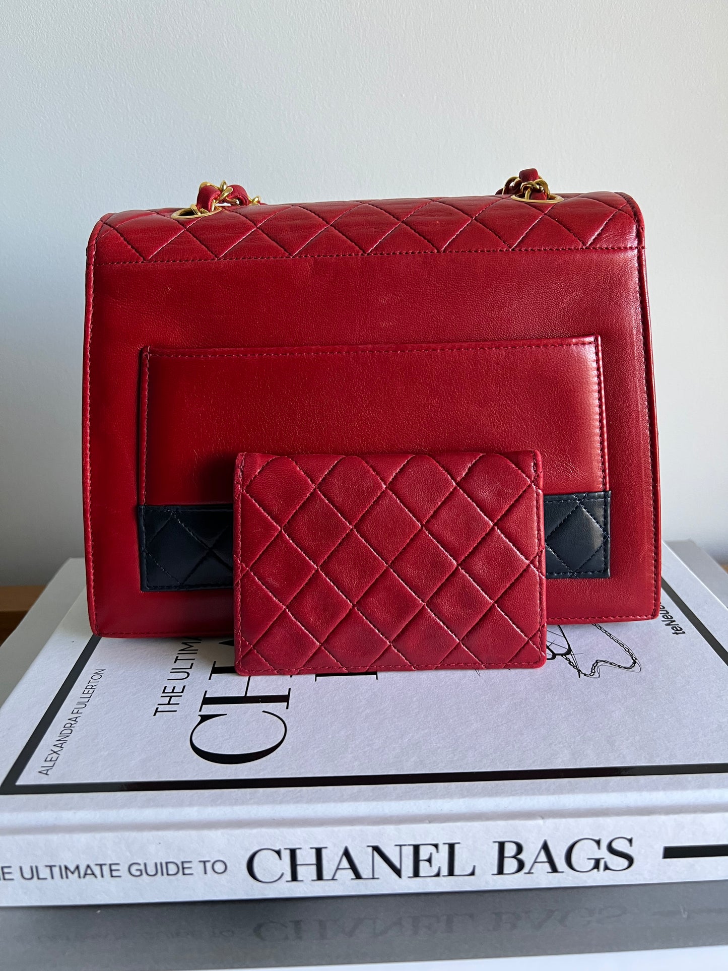Chanel Trapezoid 2.55 Bi-Colour Red and Navy Set - Full Set