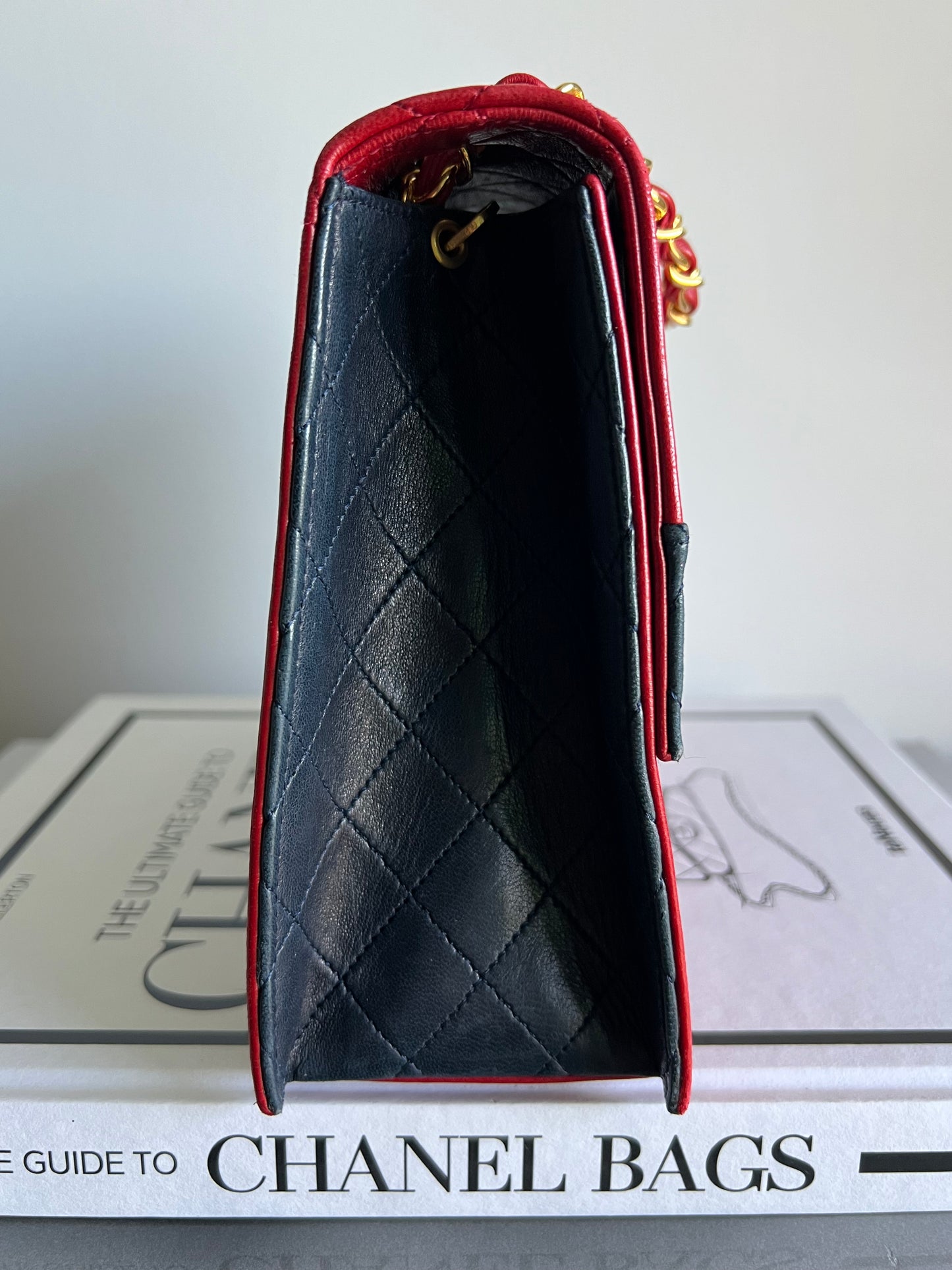 Chanel Trapezoid 2.55 Bi-Colour Red and Navy Set - Full Set