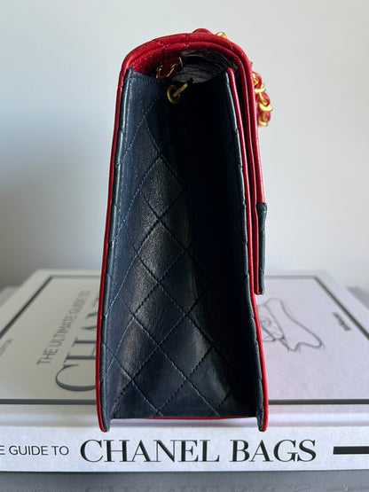 Chanel Trapezoid 2.55 Bi-Colour Red and Navy Set - Full Set