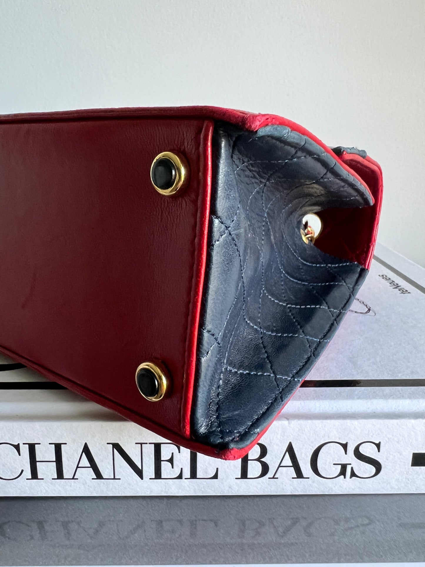 Chanel Trapezoid 2.55 Bi-Colour Red and Navy Set - Full Set
