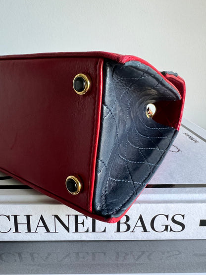 Chanel Trapezoid 2.55 Bi-Colour Red and Navy Set - Full Set