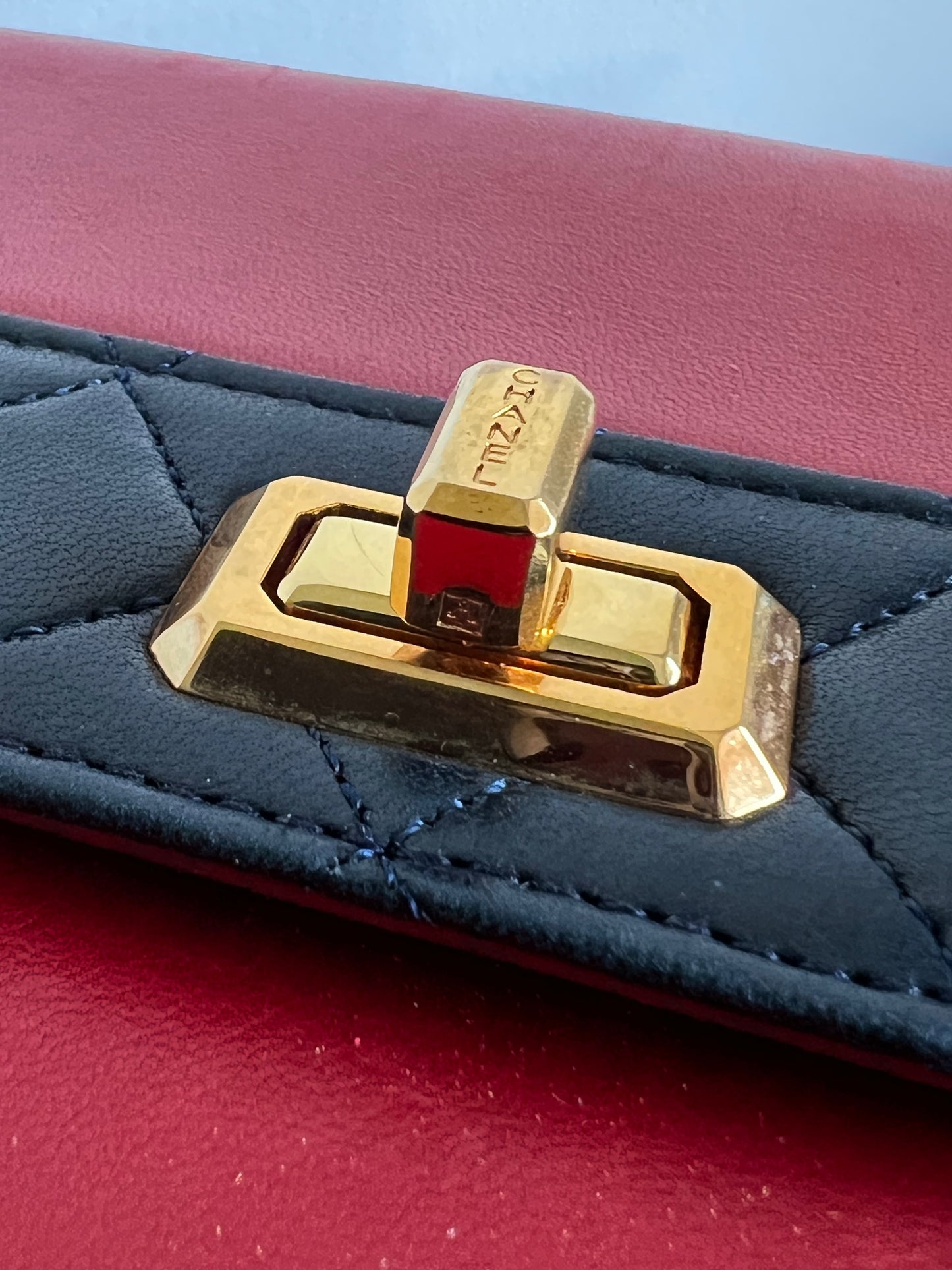 Chanel Trapezoid 2.55 Bi-Colour Red and Navy Set - Full Set
