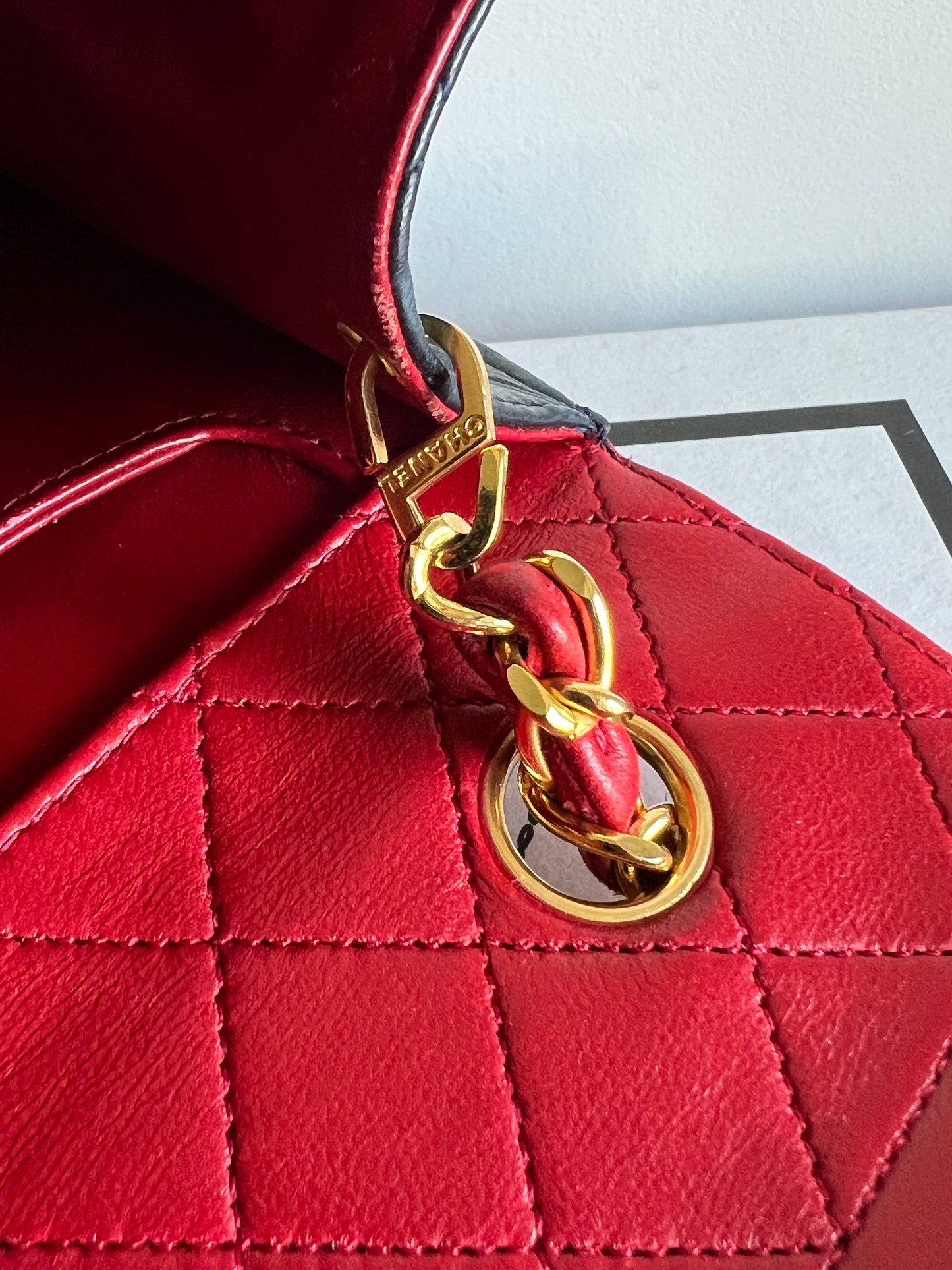 Chanel Trapezoid 2.55 Bi-Colour Red and Navy Set - Full Set