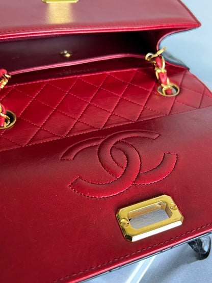 Chanel Trapezoid 2.55 Bi-Colour Red and Navy Set - Full Set
