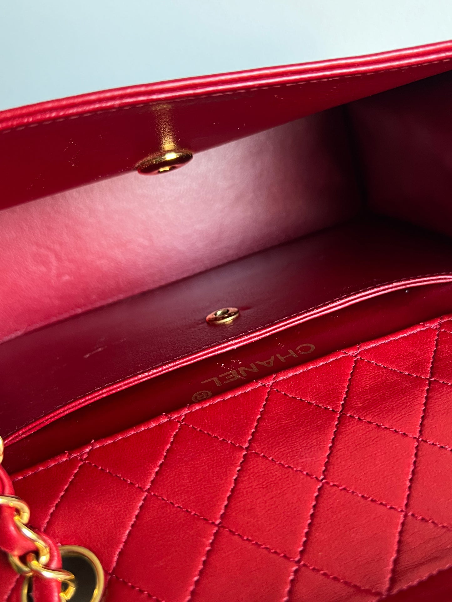 Chanel Trapezoid 2.55 Bi-Colour Red and Navy Set - Full Set