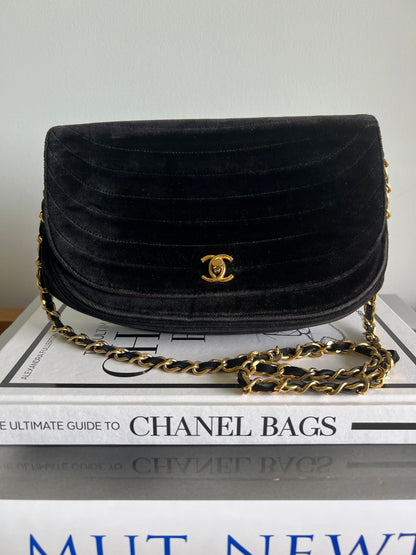 Chanel Velvet Half Moon Flap