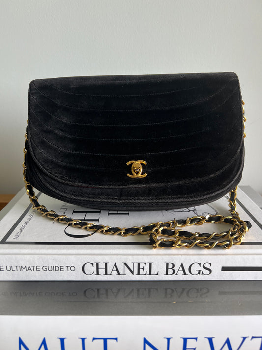Chanel Velvet Half Moon Flap