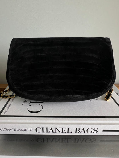 Chanel Velvet Half Moon Flap