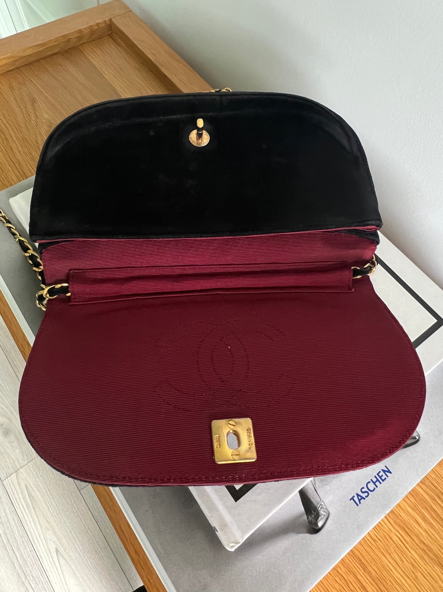 Chanel Velvet Half Moon Flap